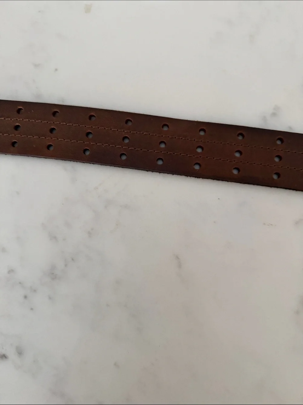 Classic Brown Leather Men's Belt with Metal Buckle
